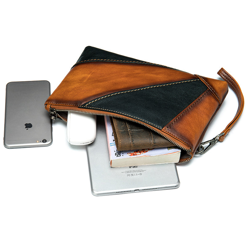 Retro Style Men's Handbag – Elegant Stitching, Timeless Charm!