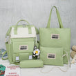 Big Clip Four-Piece Set Of Casual College Students Ladies Backpack