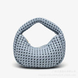 Advanced Hand-woven Large Capacity Fashionable Stylish All-match Hand Carrying New Moon Bag