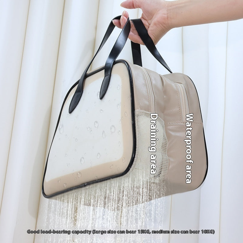 Dry Wet Separation Wash Bag Double-layer Semicircle Carrying Case