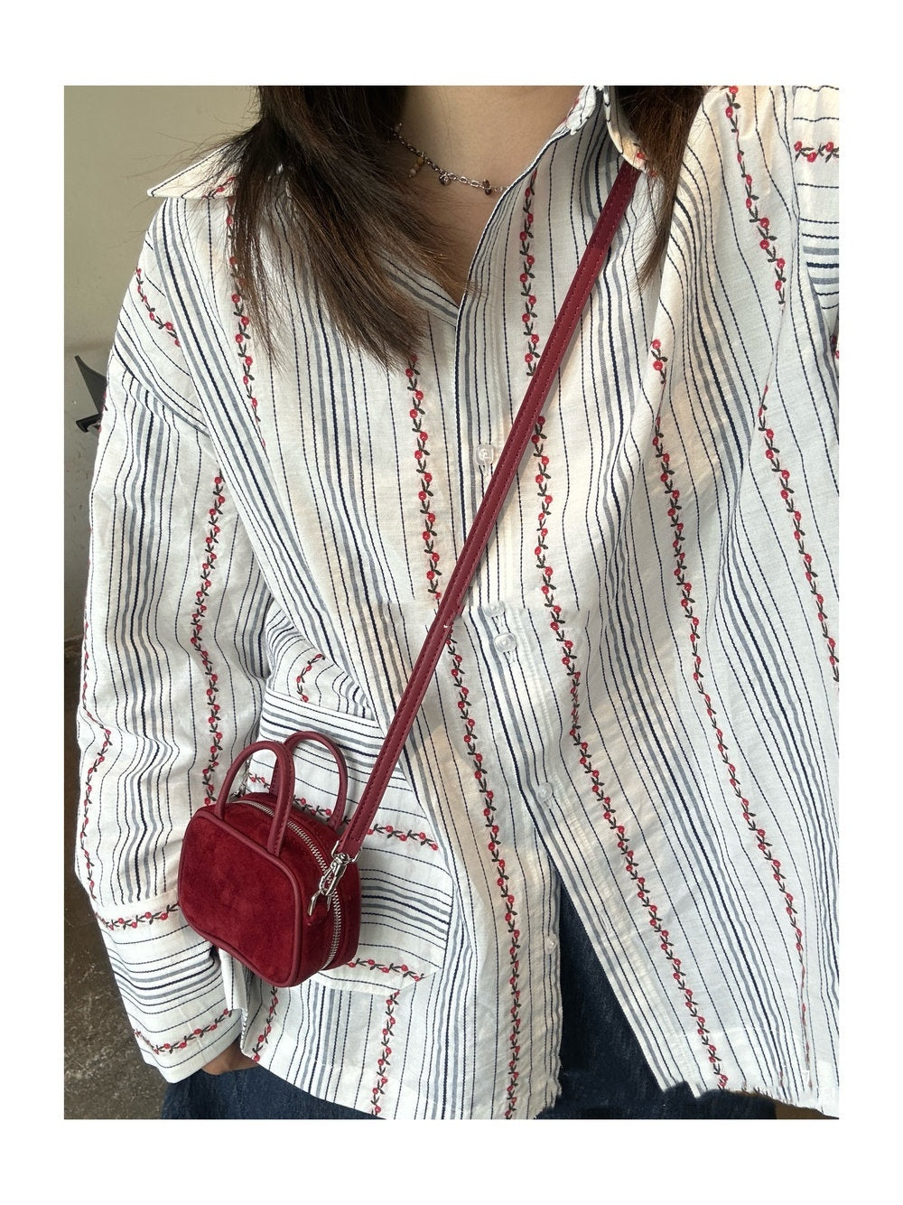 Cowhide Mini Bowling Bag Pendant Small Waist Bag