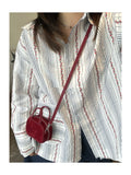 Cowhide Mini Bowling Bag Pendant Small Waist Bag