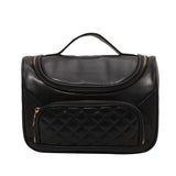 Simple Diamond Embroidery Thread Portable Large Capacity Cosmetic Bag Pu Portable Storage Bag Good-looking Pure Color All-matching Wash Bag