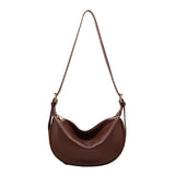 Moon Shape Underarm Bag Solid Color Small Shoulder Messenger Bag